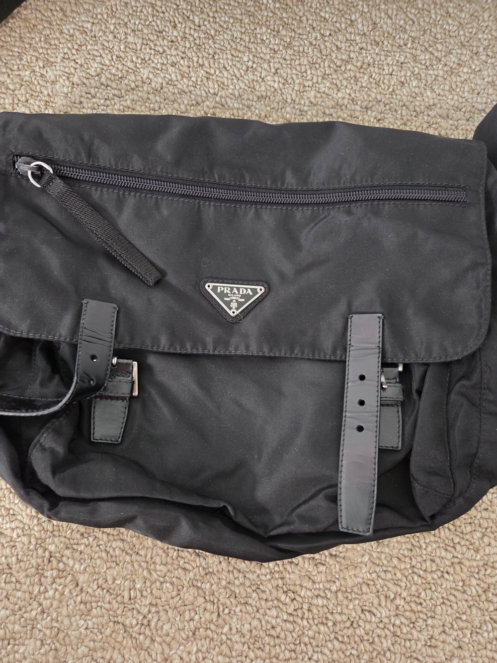 Prada Black Nylon Messenger Crossbody Bag - Picture 2 of 6